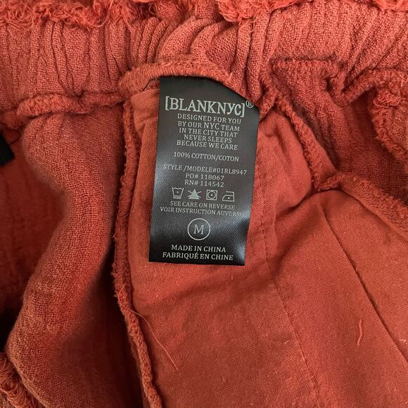 Blank NYC Sunset Escape Shorts Womens M Orange Red High Rise Cotton Raw Hem NWT - Picture 8 of 16